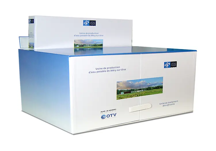 Coffret OTV remobordé d’impression numérique fermeture par aimant et velcro 6 classeurs avec tirette ruban satin dos…