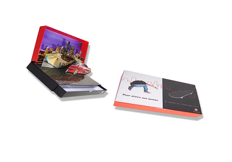 SEAT - Coffret avec couvercle encharné coiffant et tiroir contrecollé rembordé d’un papier couché